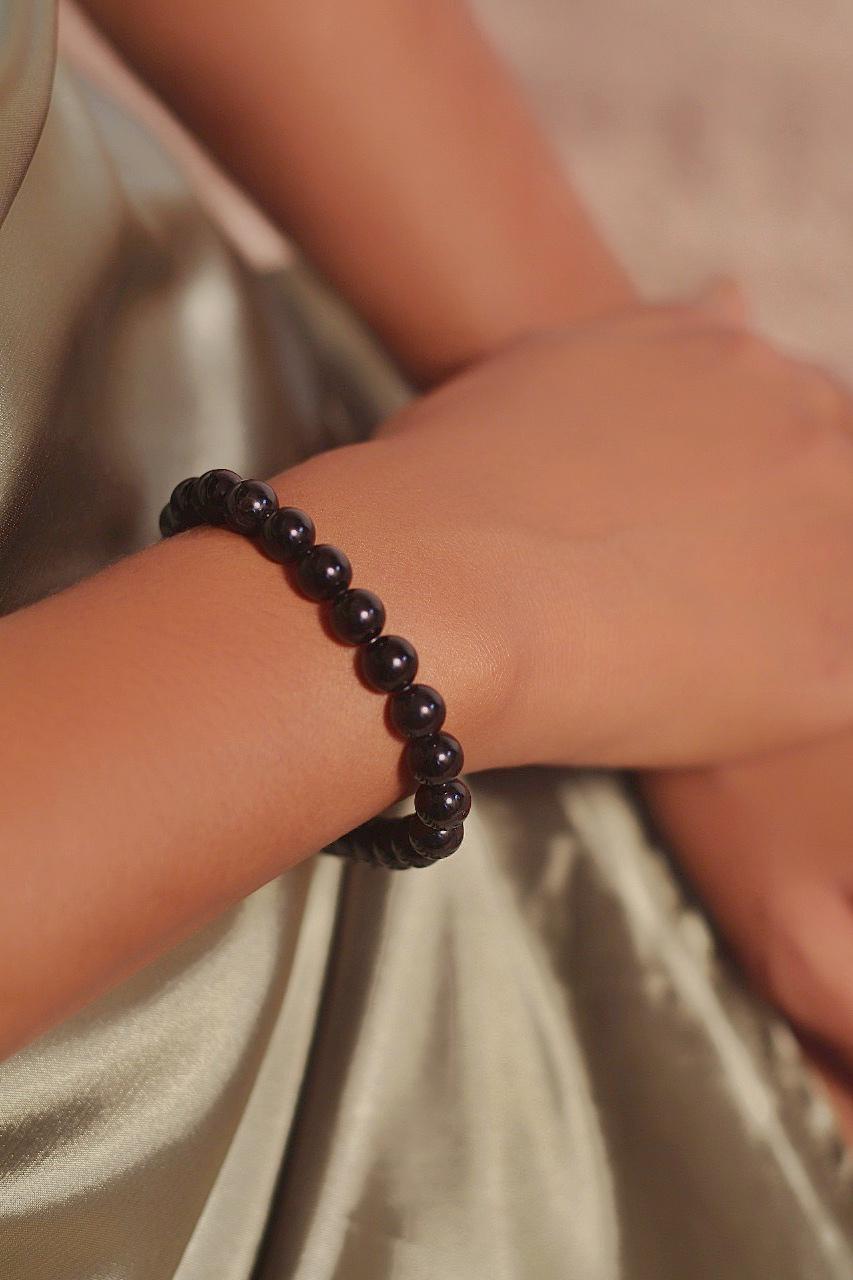 Black Onyx Bead Bracelet | Stone Of Protection & Strength Crystal Jewellery