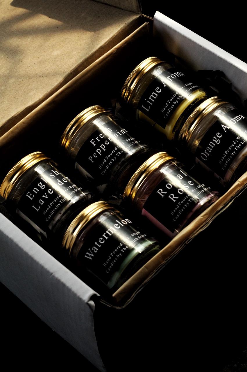Candle Combo Box Of 6 Scented Candles | Gift