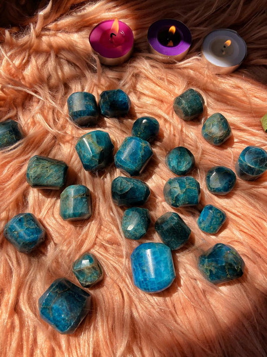 Blue Apatite Tumble Stone | Of Motivation Crystal & Stones