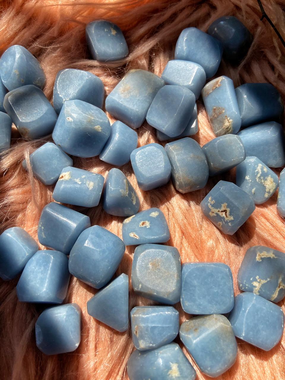 Angelite Tumble | Stone To Connect With Spirit Guides Crystal & Stones