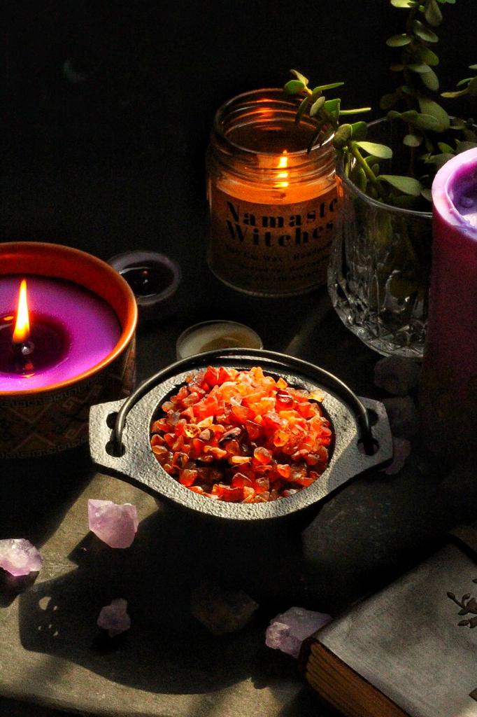 Orange Carnelian Chips - 50 Gm Crystal & Stones