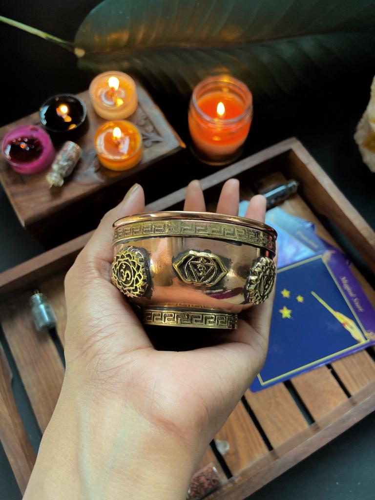 Small Seven Chakra Copper Offering Bowl Altarware | Altar