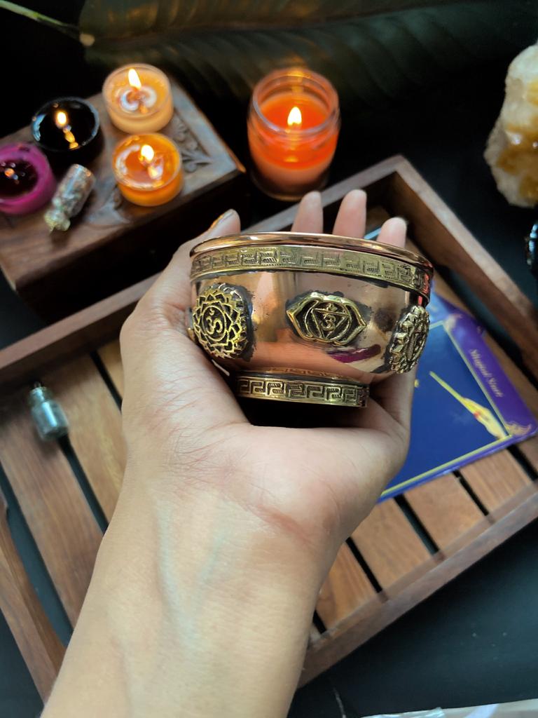 Small Seven Chakra Copper Offering Bowl Altarware | Altar