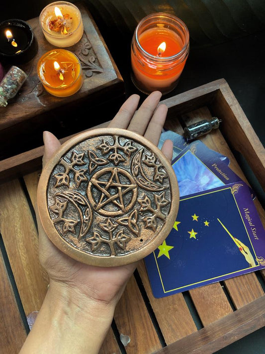 Copper Pentacle Tile With The Crescent Moons | Altarware Altar