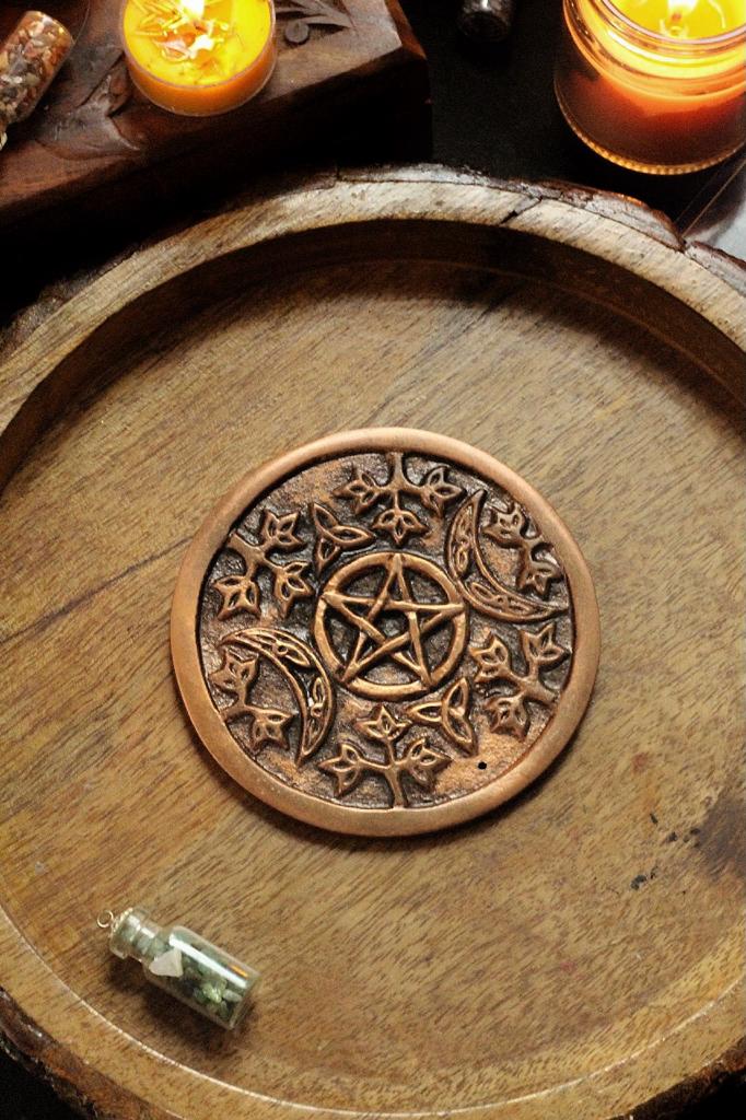 Copper Pentacle Tile With The Crescent Moons | Altarware Altar