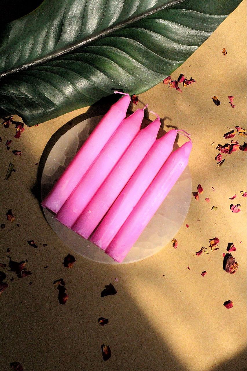 Pink Mini Taper Candle