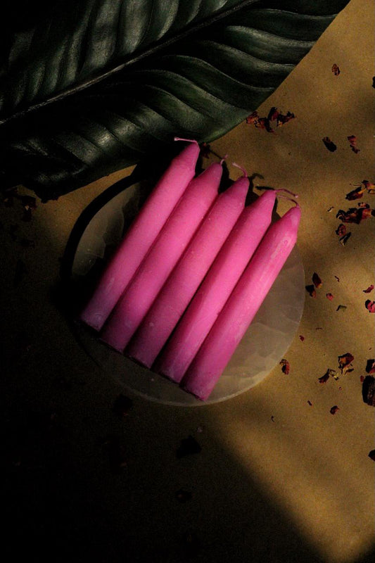 Pink Mini Taper Candle