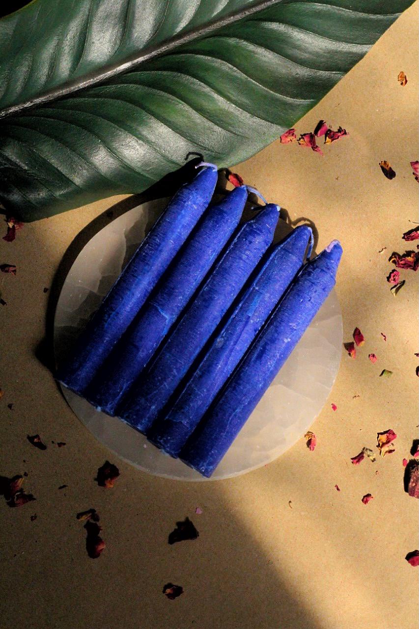 Blue Mini Taper Candle
