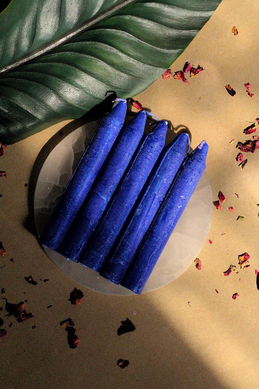 Blue Mini Taper Candle