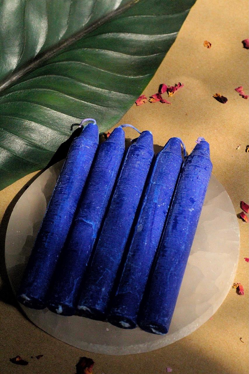 Blue Mini Taper Candle