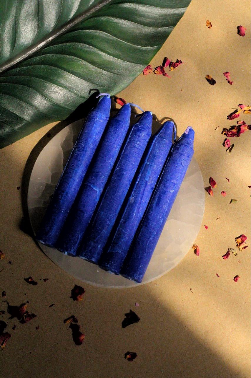 Blue Mini Taper Candle