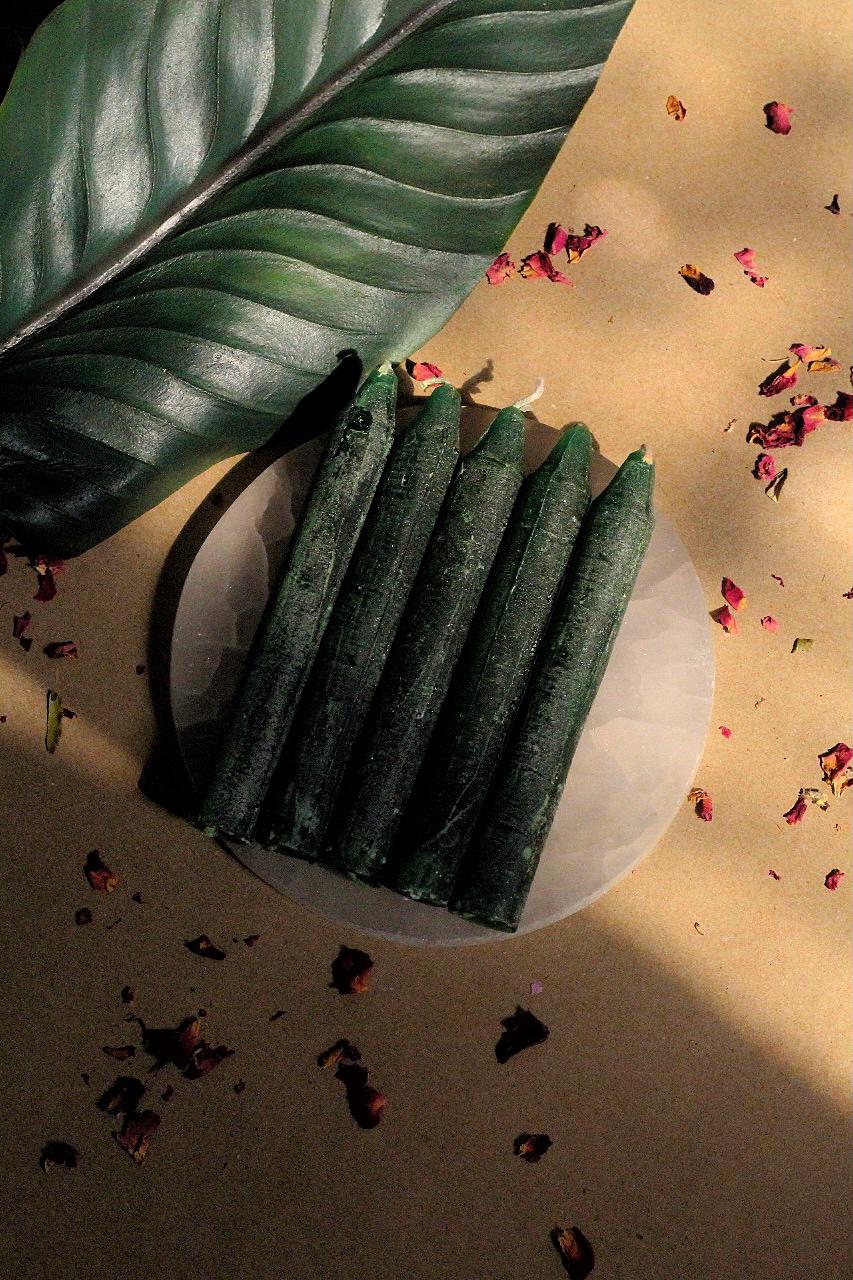 Green Mini Taper Candle