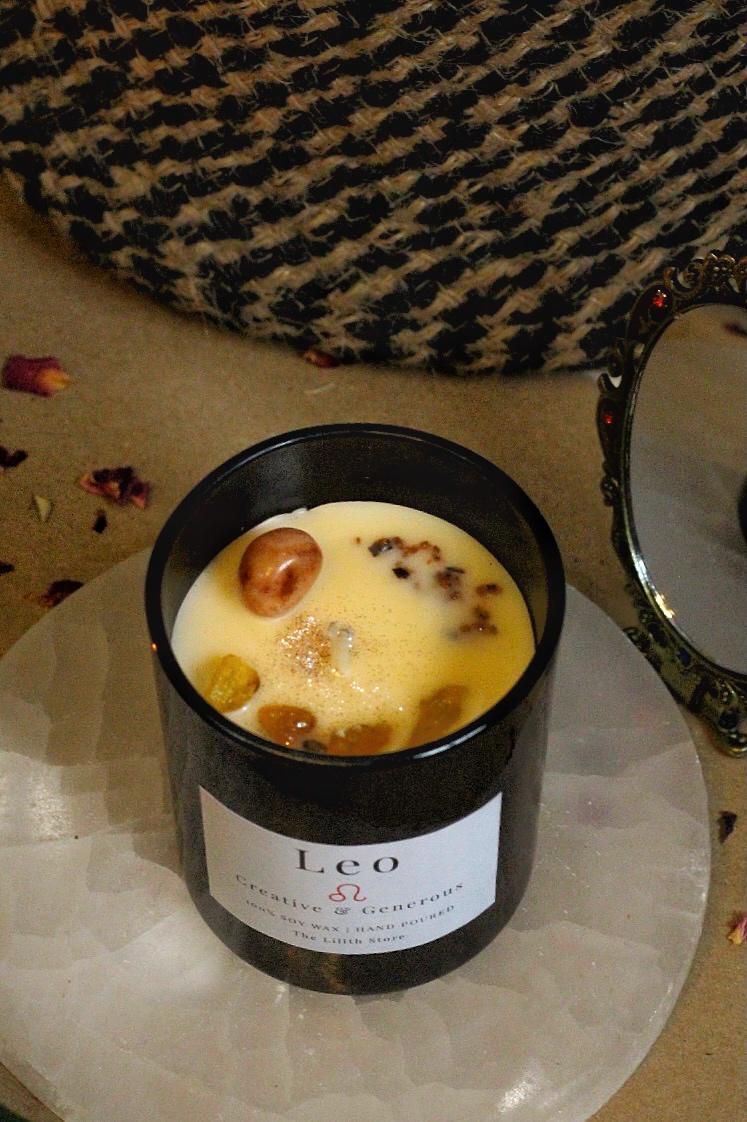 Leo Zodiac Scented Soy Candle - 170 Gm