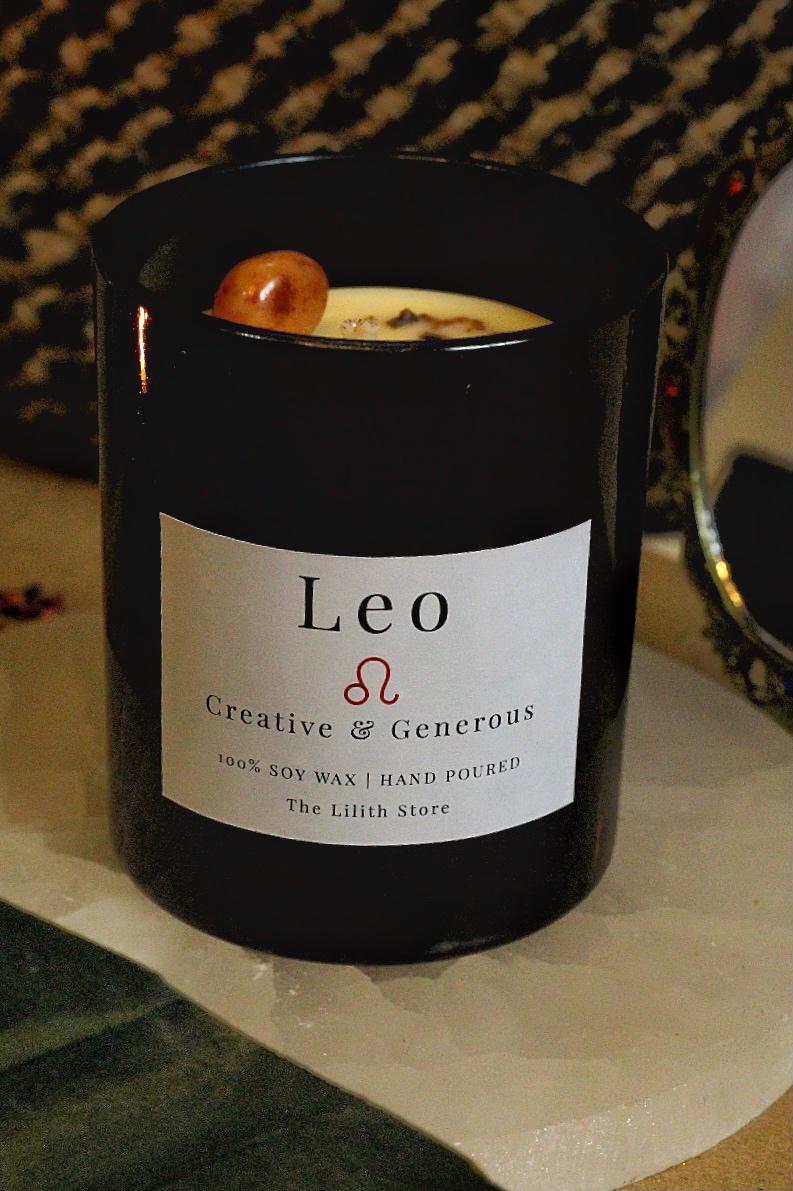 Leo Zodiac Scented Soy Candle - 170 Gm