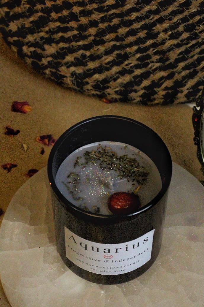 Aquarius Zodiac Scented Soy Candle - 170 Gm