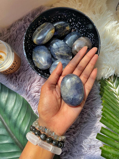 Iolite Palmstone | Vision Stone Helps With Third Eye Chakra Crystal