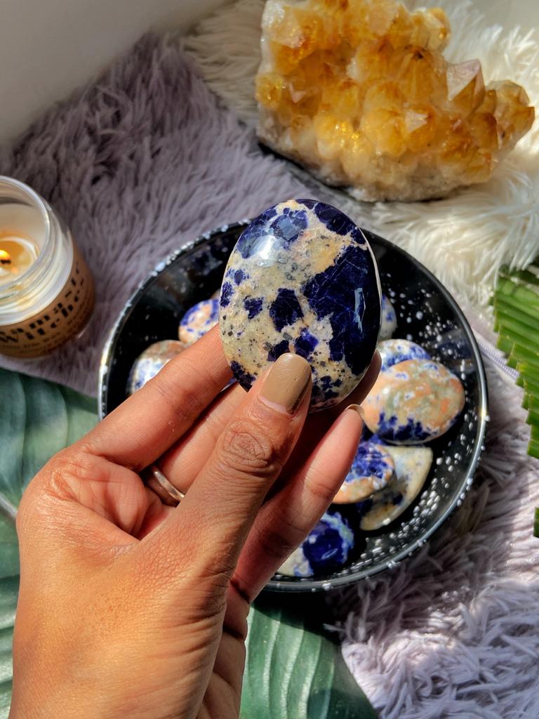 Sodalite Palmstone | Stone For Emotional Balance Crystal & Stones