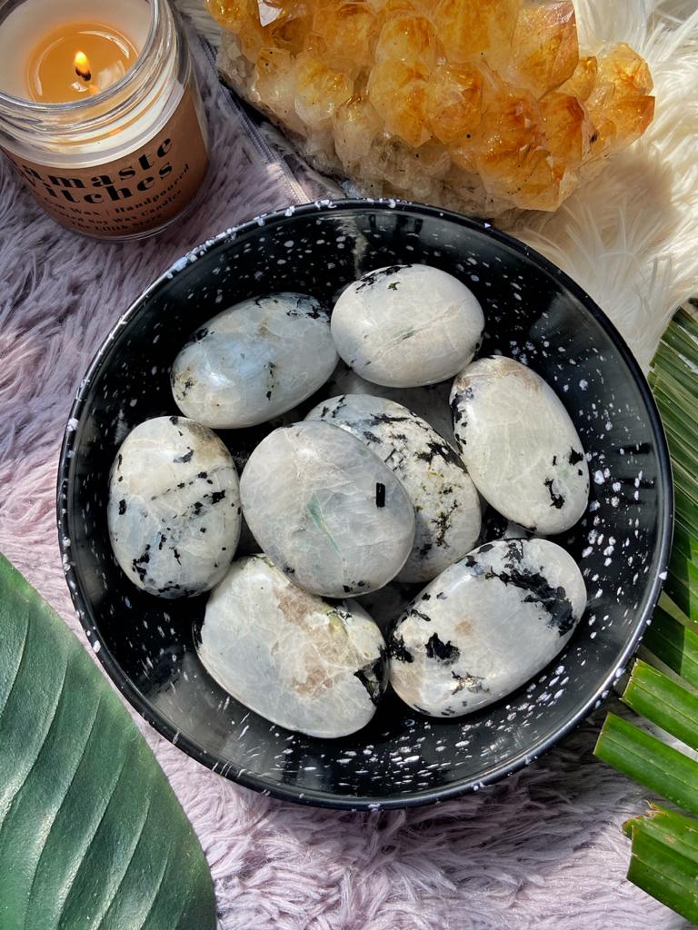 Rainbow Moonstone Palmstone Crystal