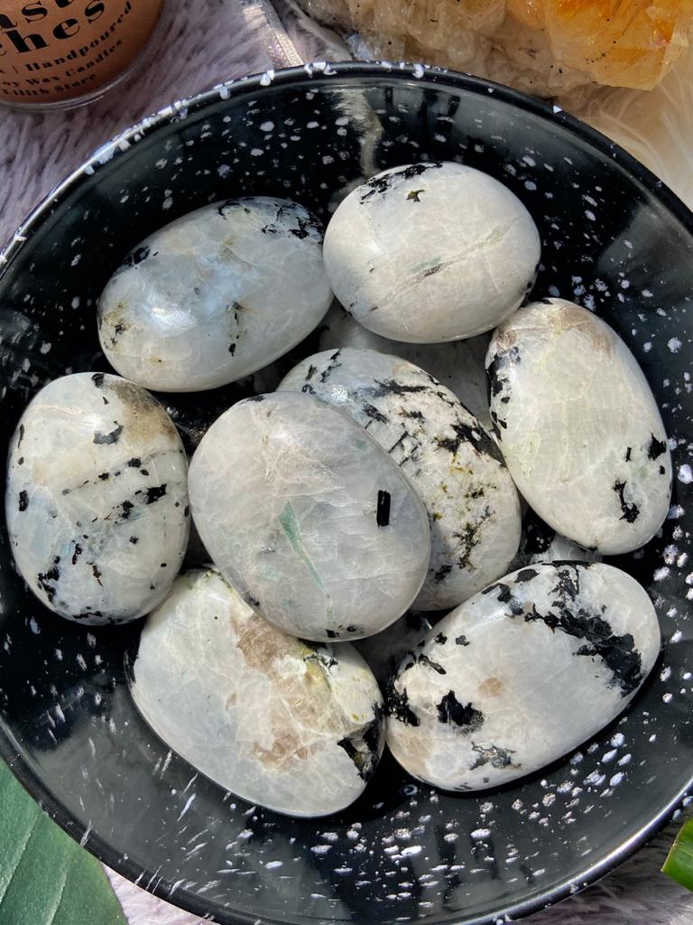 Rainbow Moonstone Palmstone Crystal