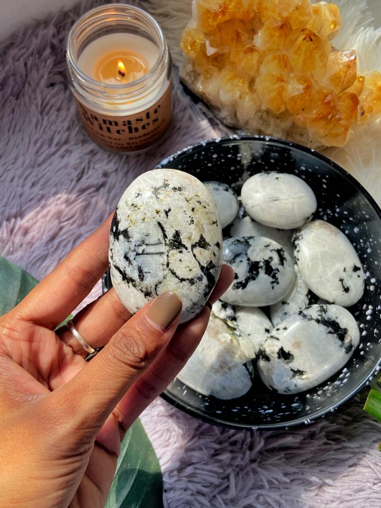 Rainbow Moonstone Palmstone Crystal