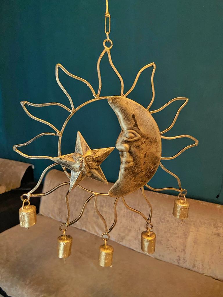 Crescent Moon With Star | Pentagram Wind Chime Altarware Altar