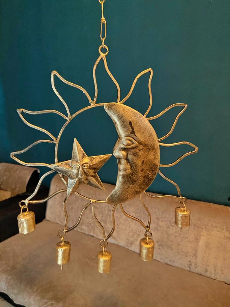 Crescent Moon With Star | Pentagram Wind Chime Altarware Altar