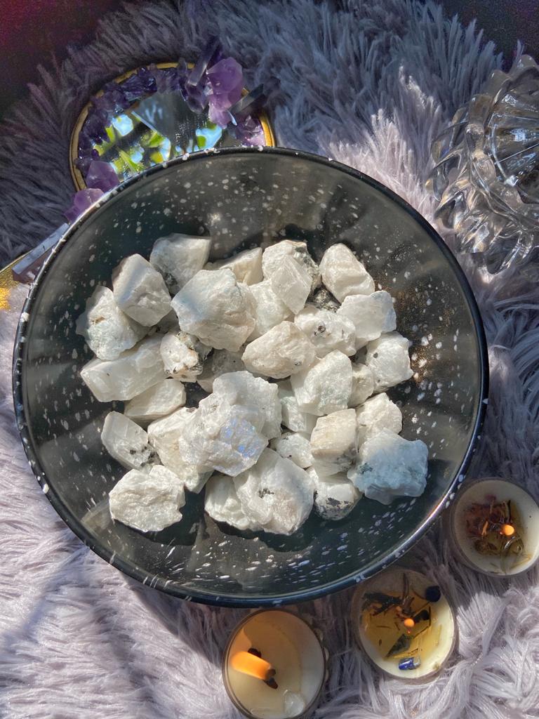 Rainbow Moonstone Mini Raw Stone | For Compassion & Empathy Crystal