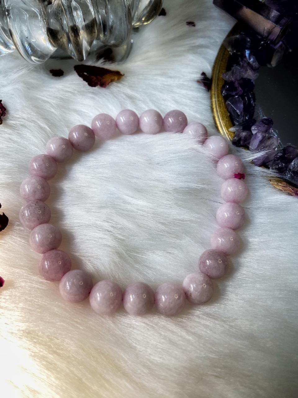 Kunzite Bead Bracelet | Improves Overall Healing Crystal & Stones