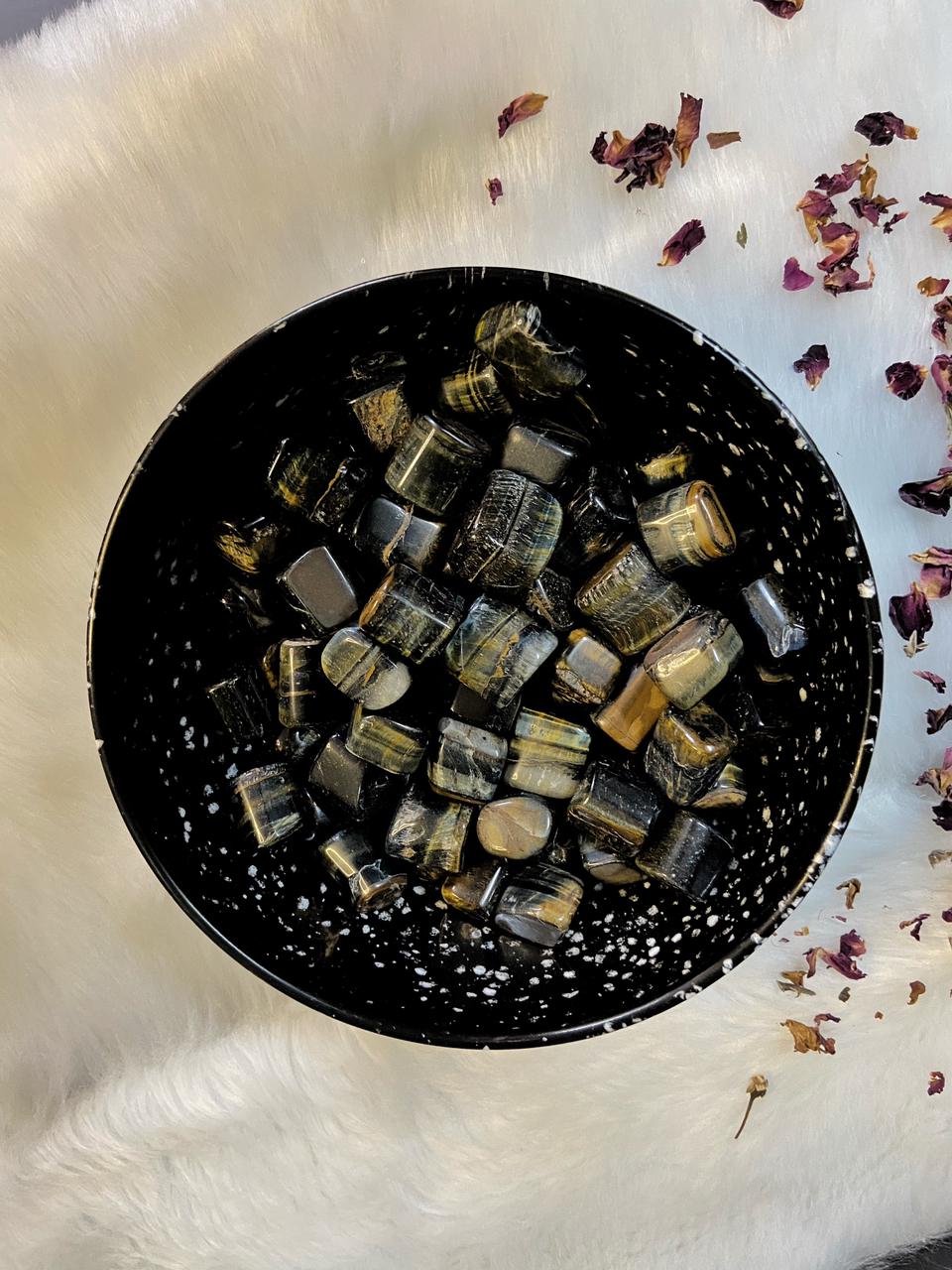 Blue Tigers Eye Tumble | Reduce Stress & Ease Anxiety Crystal Stones
