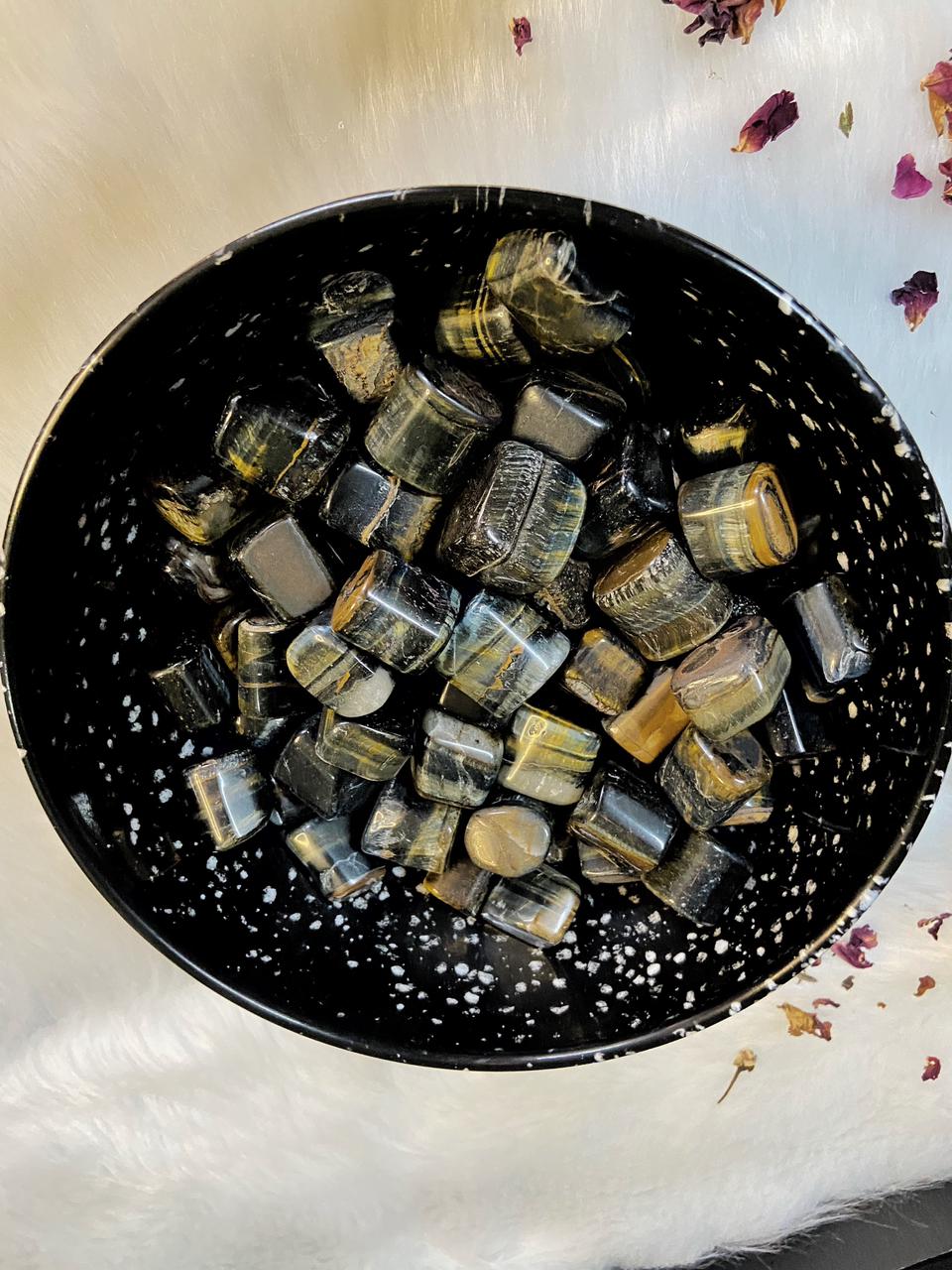 Blue Tigers Eye Tumble | Reduce Stress & Ease Anxiety Crystal Stones