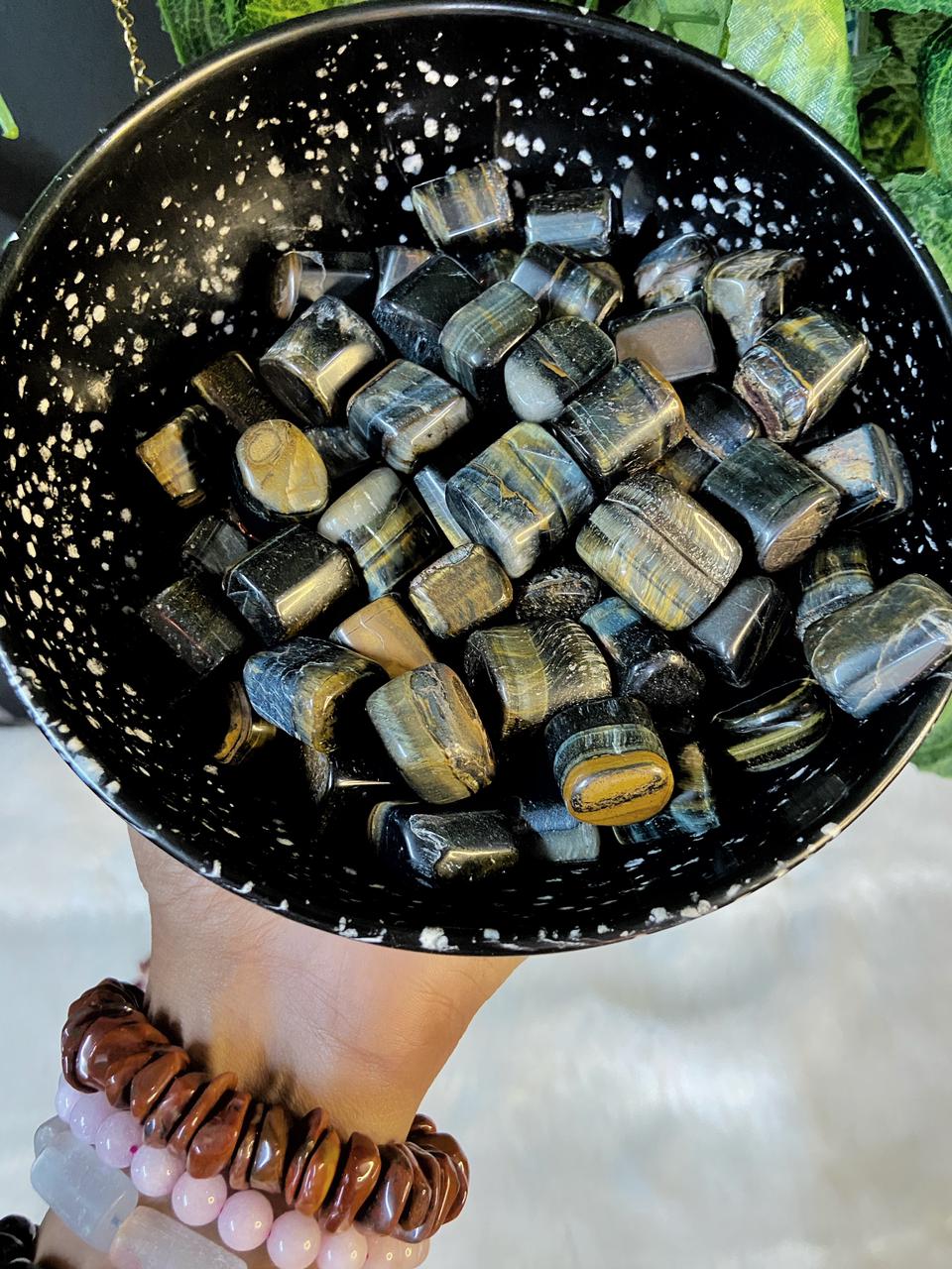 Blue Tigers Eye Tumble | Reduce Stress & Ease Anxiety Crystal Stones