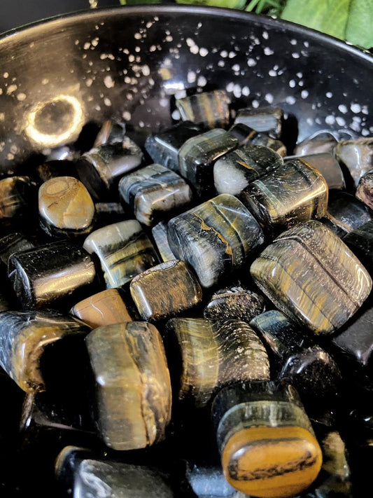 Blue Tigers Eye Tumble | Reduce Stress & Ease Anxiety Crystal Stones