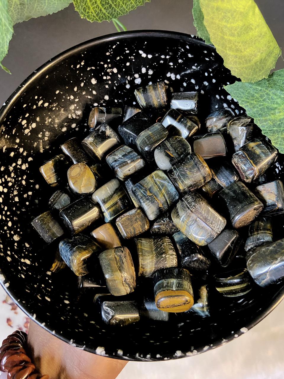 Blue Tigers Eye Tumble | Reduce Stress & Ease Anxiety Crystal Stones