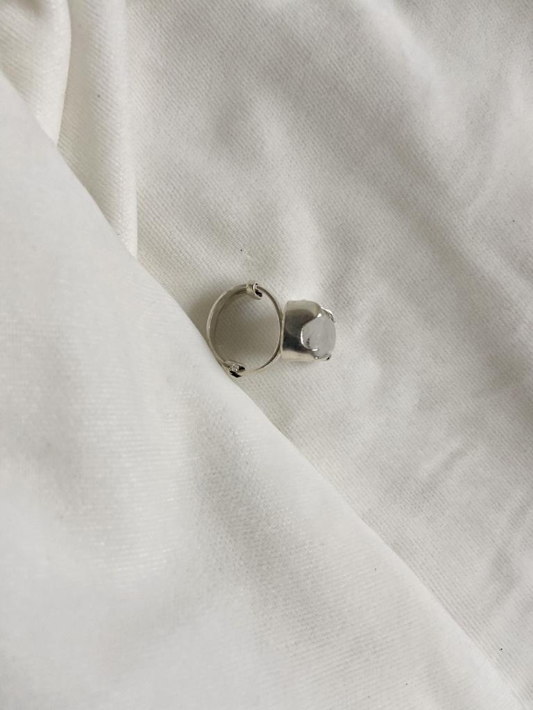 Selenite Silver Adjustable Ring Crystal Jewellery