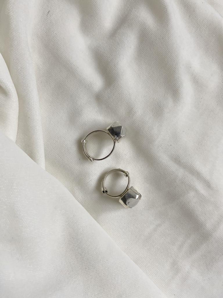 Selenite Silver Adjustable Ring Crystal Jewellery