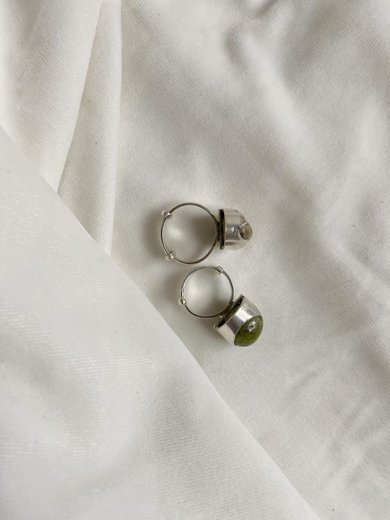Unakite Silver Adjustable Ring Crystal Jewellery