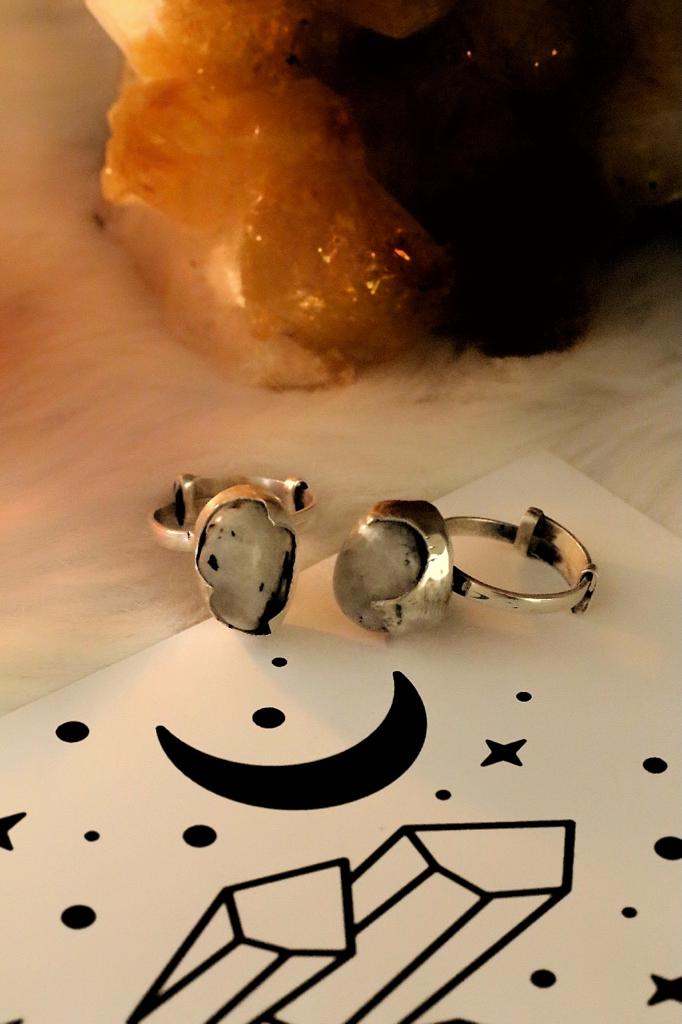 Moonstone Tumble Silver Ring Crystal Jewellery