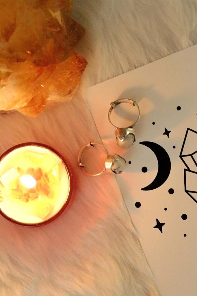 Moonstone Tumble Silver Ring Crystal Jewellery