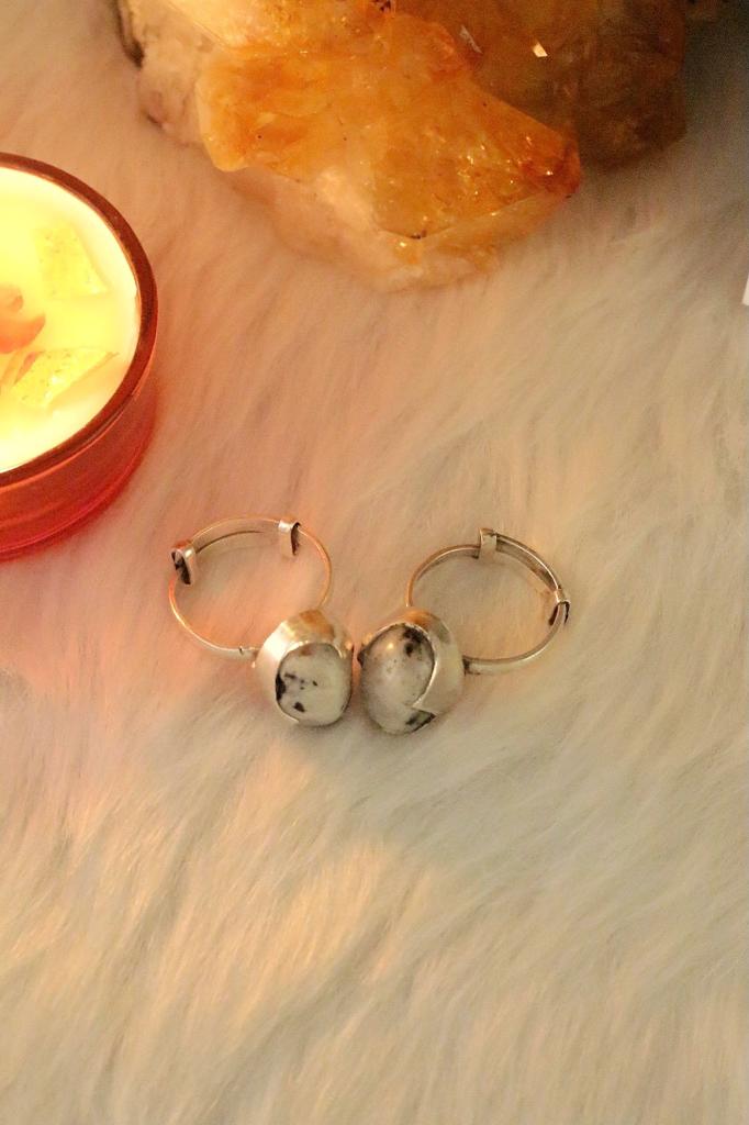 Moonstone Tumble Silver Ring Crystal Jewellery