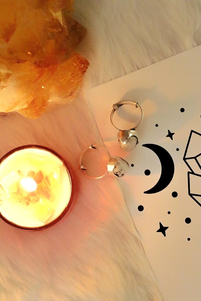 Moonstone Tumble Silver Ring Crystal Jewellery