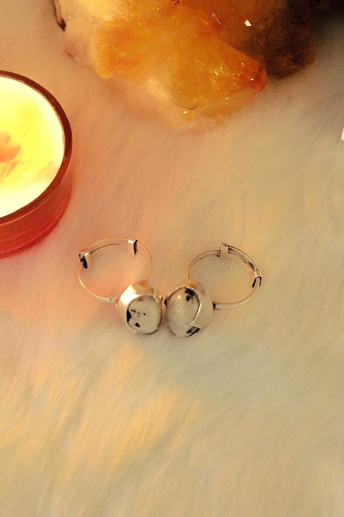 Moonstone Tumble Silver Ring Crystal Jewellery