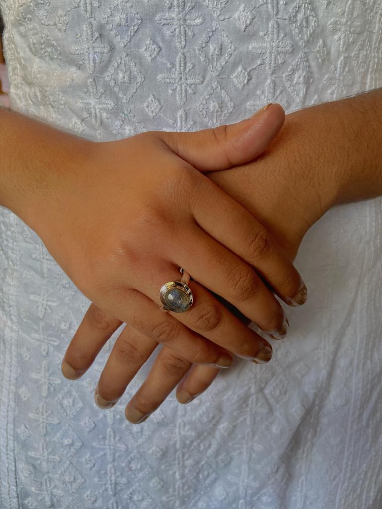 Labradorite Silver Ring Crystal Jewellery