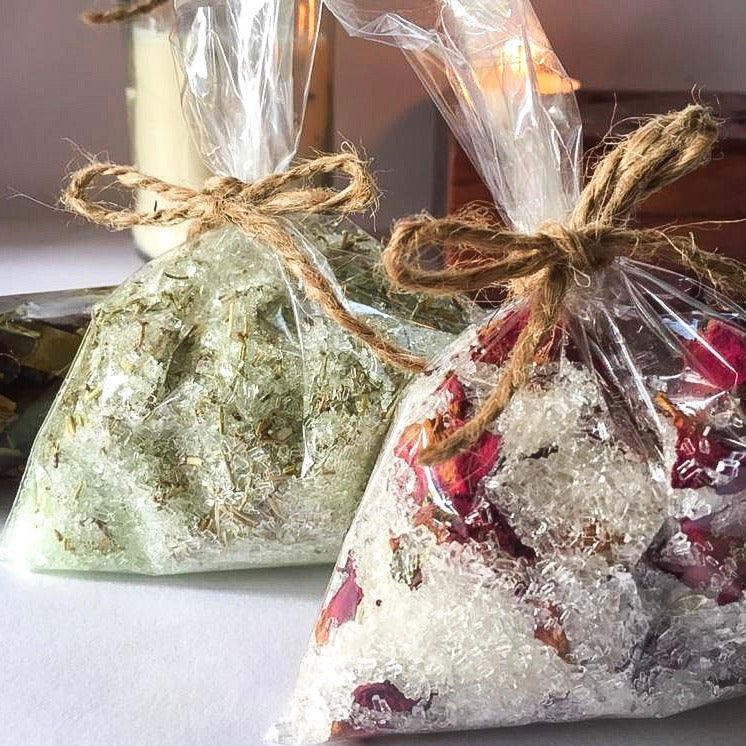 Peppermint + Rosemary & Rose Essential Oil Petals Epsom Salt Combo - Set Of 2 Personal Care