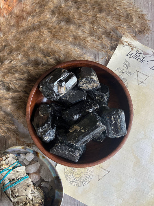 Black Tourmaline Raw Chunk Crystal & Stones