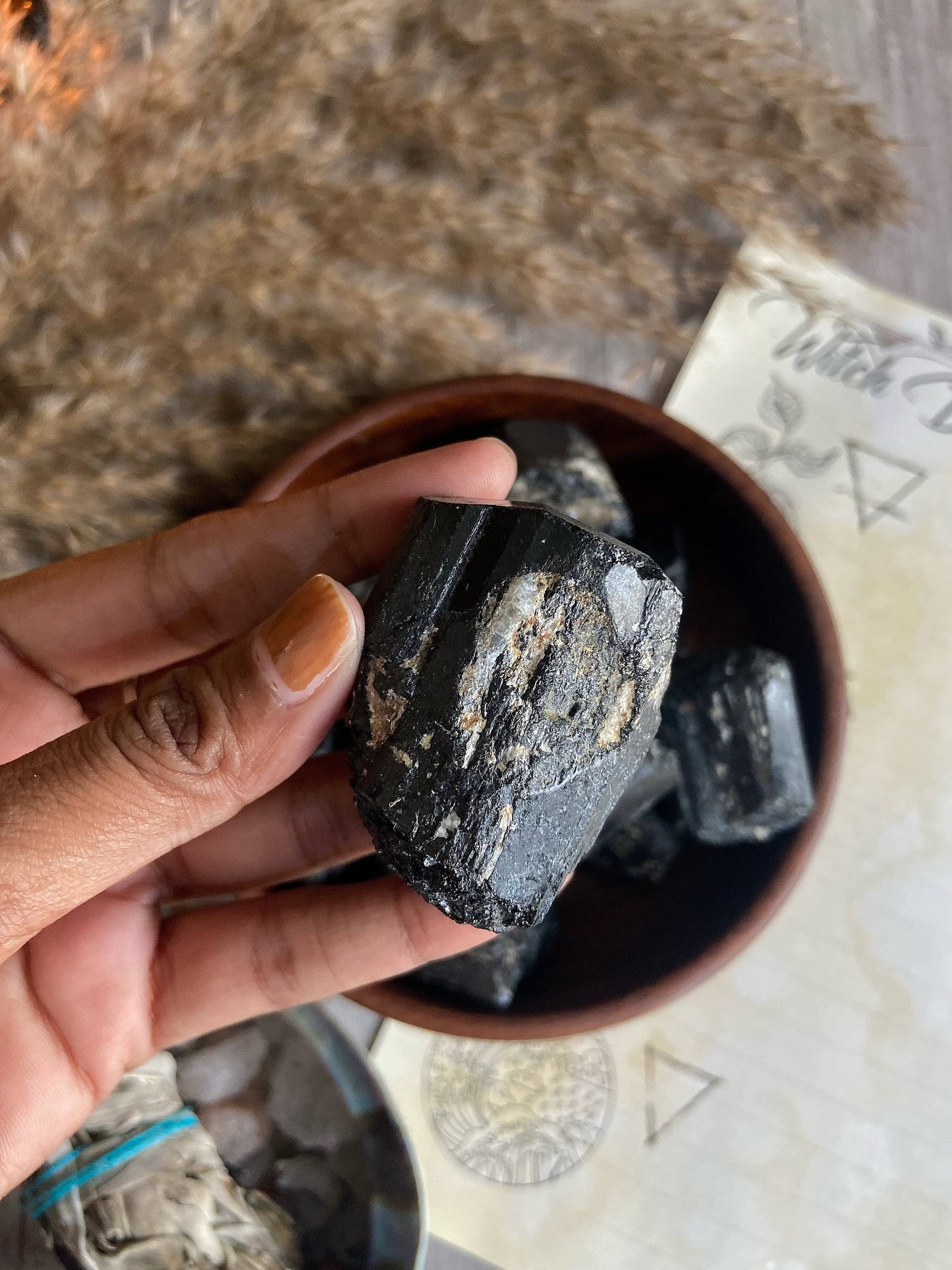 Black Tourmaline Raw Chunk Crystal & Stones