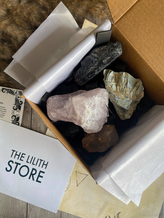 Raw Stones - Set Of 4 Crystal &