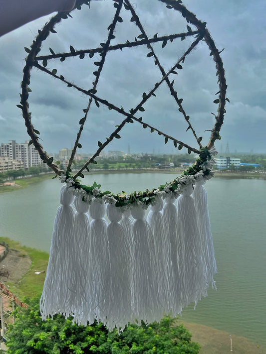 Wall Hanging Dreamcatcher With Pentacle Symbol
