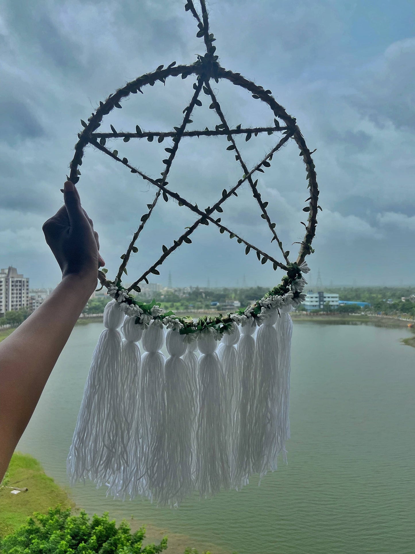 Wall Hanging Dreamcatcher With Pentacle Symbol