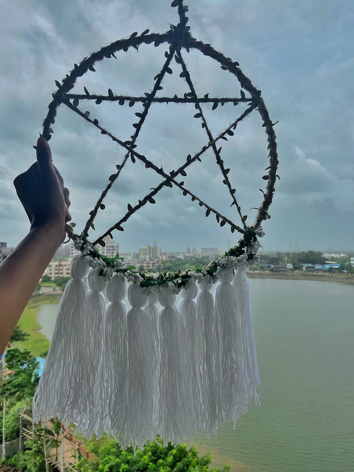 Wall Hanging Dreamcatcher With Pentacle Symbol