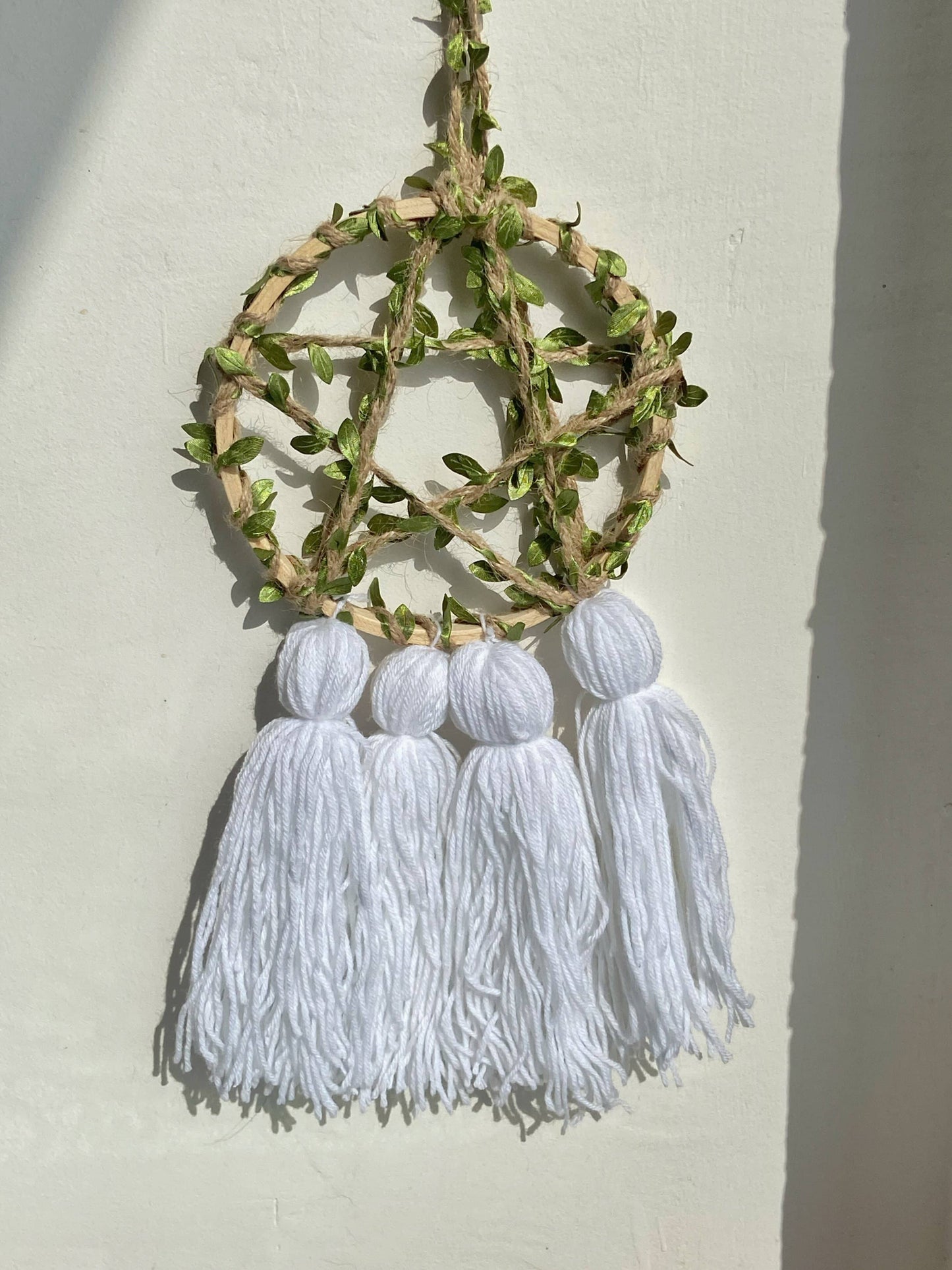 Wall Hanging Mini Dreamcatcher With Pentacle Symbol